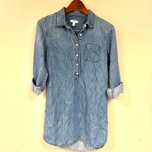 J Crew linen/cotton blend jean shirt dress size 4